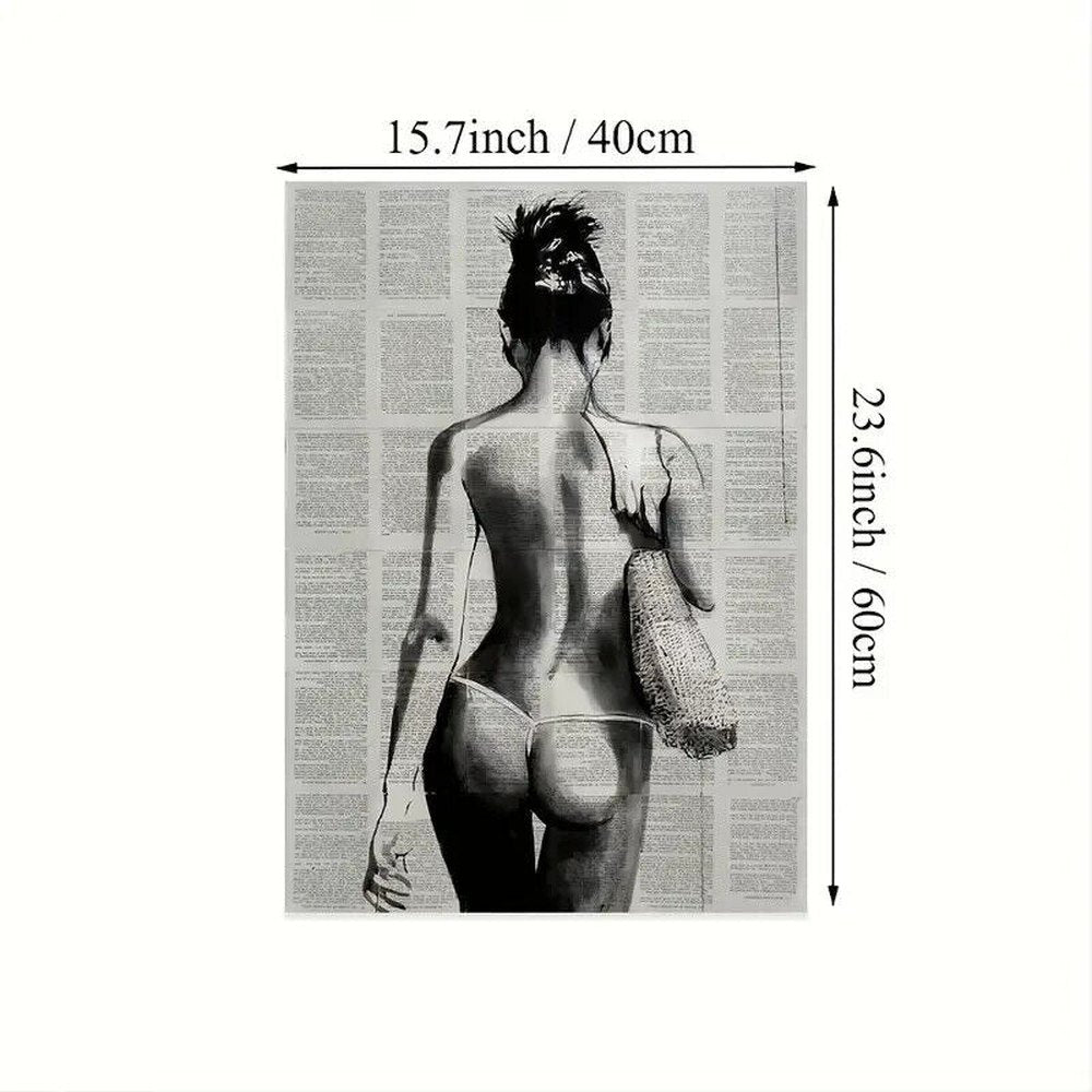 Modern Art Nude Woman Newspaper Print 15.7" x 23.6" Stunning! Home & Garden:Home Décor:Posters & Prints Style Your Walls